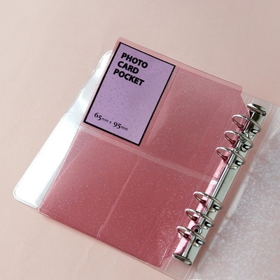 A6 WIDE 6공 - 포토 카드 포켓 (Pink)