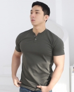 1+1 머슬핏 헨리넥 반팔티셔츠 P102