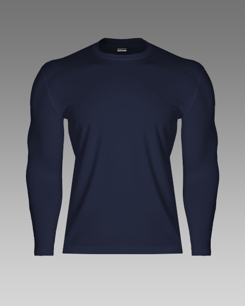 머슬핏 코튼모달 긴팔 티셔츠 S502 오션네이비