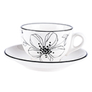 Sale / [누보] 세라믹시리즈 카푸치노잔 모던플라워 블랙