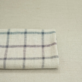 Boil dyed check linen fabric 1/2 yard