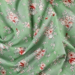 Rosie and Hello Kitty Cotton Fabric 1/2 Yard - Grass green