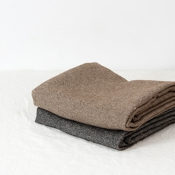Linen wool silk twill fabric 1/2 yard