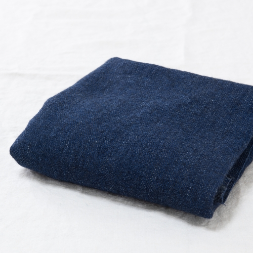 Washing indigo wool linen fabric 1/2 yard