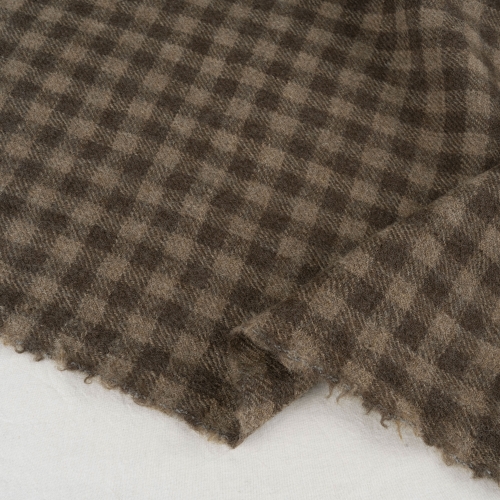 Gingham check twill soft wool fabric 1/yard