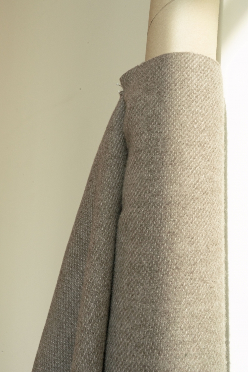 Double tweed wool hemp fabric 1/2 yard