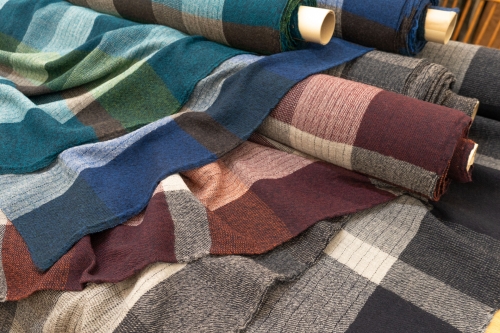Modern check wool fabric 1/2 yard