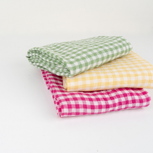 Azumadaki Check Series F Linen Fabric 1/2 Yard