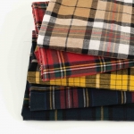 Tartan Check Cotton Linen Fabric 1/2 Yard