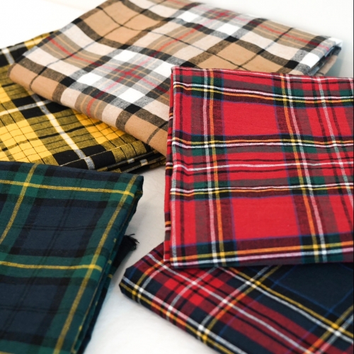 Tartan Check Cotton Linen Fabric 1/2 Yard Tartan Check Cotton Linen Fabric 1/2 Yard