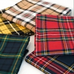 Tartan Check Cotton Linen Fabric 1/2 Yard