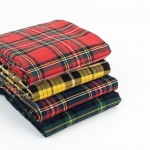 Tartan Check Cotton Linen Fabric 1/2 Yard