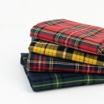 Tartan Check Cotton Linen Fabric 1/2 Yard