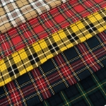 Tartan Check Cotton Linen Fabric 1/2 Yard