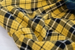 Tartan Check Cotton Linen Fabric 1/2 Yard