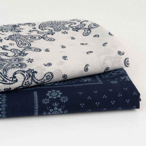 Bandana indigo cotton Fabric 1/2 Yard
