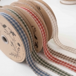 깅엄체크 린넨 리본 1y / 1Roll