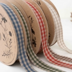 깅엄체크 린넨 리본 1y / 1Roll