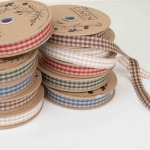 깅엄체크 린넨 리본 1y / 1Roll