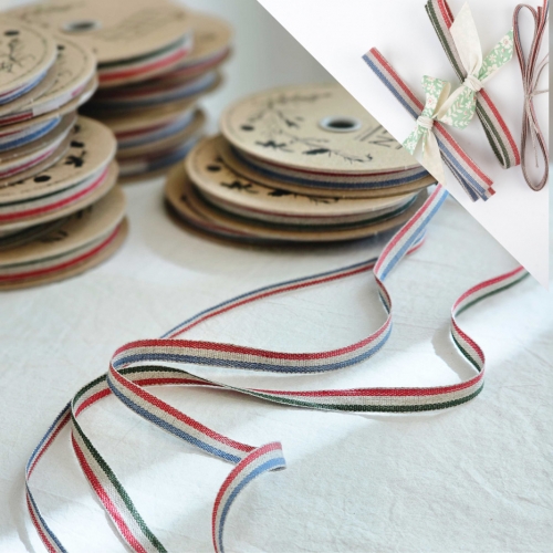 트리플 스트라이프 린넨 리본 1y / 1Roll