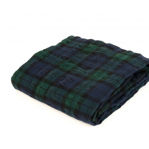 워싱 체크 울코튼 원단 1/2마