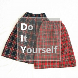 제작패키지-타탄체크 퀼팅 스커트