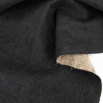 Black & Orange Linen Denim fabric 1/2 yard