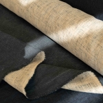 Black & Orange Linen Denim fabric 1/2 yard