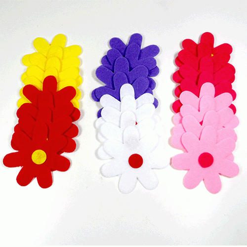 모양펠트지-둥근 꽃 (1개)