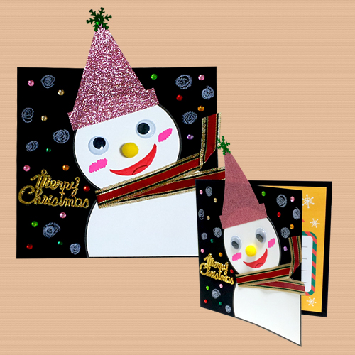 [만들기]눈사람 크리스마스츄리 카드 만들기