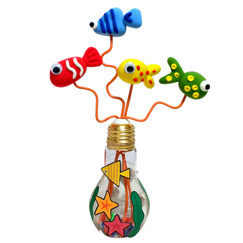 [만들기]클레이여름 물고기 전구 이야기