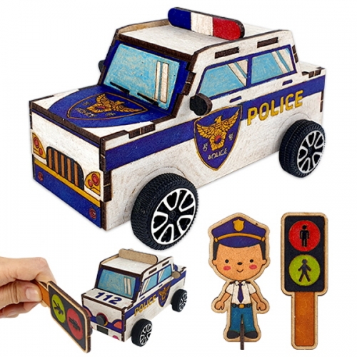 [만들기대장]나무자석자동차-경찰차