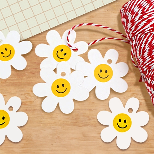 [만들기대장]스마일 꽃텍 (1개)