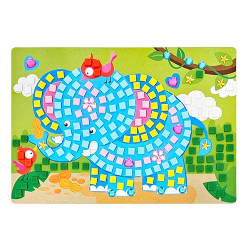 [만들기대장]사각모자이크 그림액자 만들기-코끼리