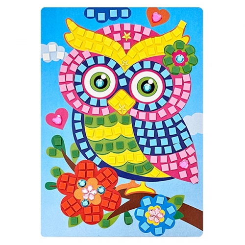 [만들기대장]사각모자이크 그림액자 만들기-부엉이