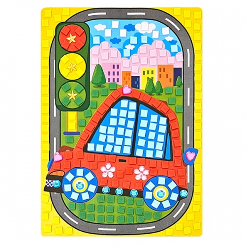 [만들기대장]사각모자이크 그림액자 만들기-교통안전