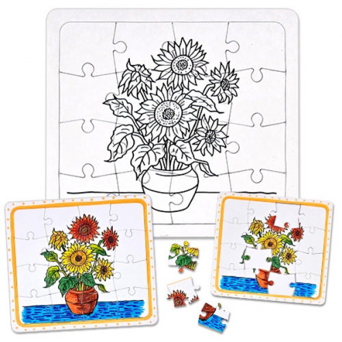 [만들기대장]퍼즐채색그림-해바라기