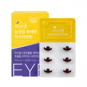 [단품] 이너셋 눈건강 루테인 아스타잔틴 400mg 30캡슐 x 1박스 (1개월분) / 눈피로 항산화 황반 눈건강 마리골드
