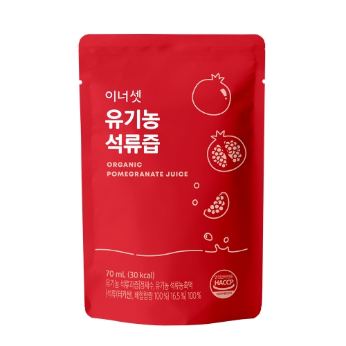 [단품] 이너셋 유기농 석류즙 70ml 30포 x 1박스 / 석류주스 석류과즙 갱년기 에스트로겐 주스