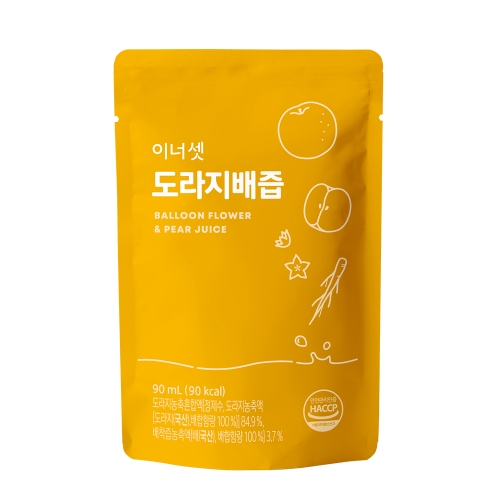 [단품] 이너셋 국내산 도라지배즙 90ml 30포 x 1박스 / 대용량 곰보배추 기침 기관지 목건강