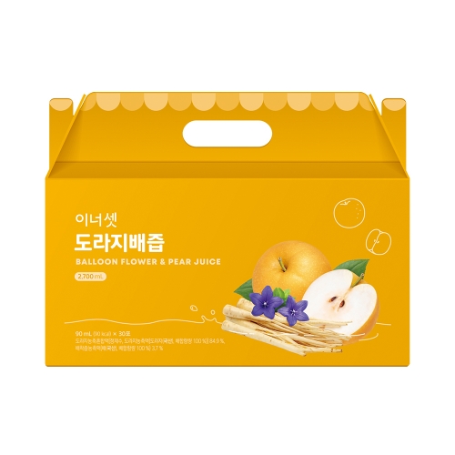 [단품] 이너셋 국내산 도라지배즙 90ml 30포 x 1박스 / 대용량 곰보배추 기침 기관지 목건강