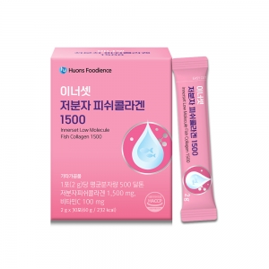 [단품] 이너셋 저분자 피쉬콜라겐 1500 2g 30포 x 1박스 / 펩타이드 엘라스틴 히알루론산 글루타치온 콜라겐