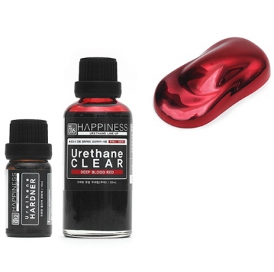 해피니스 (우레탄) deep blood red 클리어 50ml+경화제10ml  (HM016)