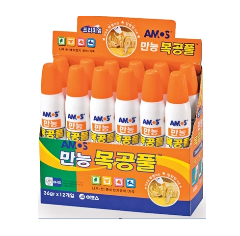 아모스 만능 목공풀  36g  (12개입)