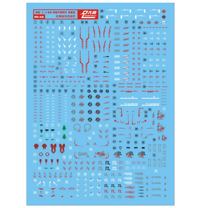 RG02 아스트레이 레드프레임 습식 데칼