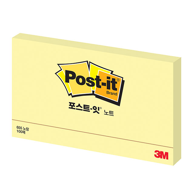 3M 포스트 잇 655 노랑 (127X76mm) 100매