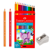 파버카스텔 점보 육각 색연필 12색(연필깎이포함)