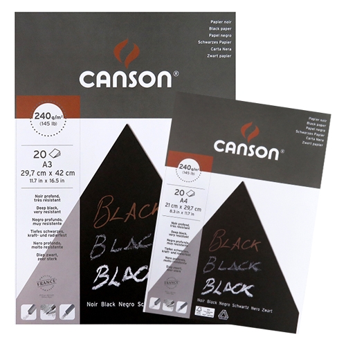 캔숀 블랙(속지) POP 스케치북 240g (20매) A4/A3    크기선택