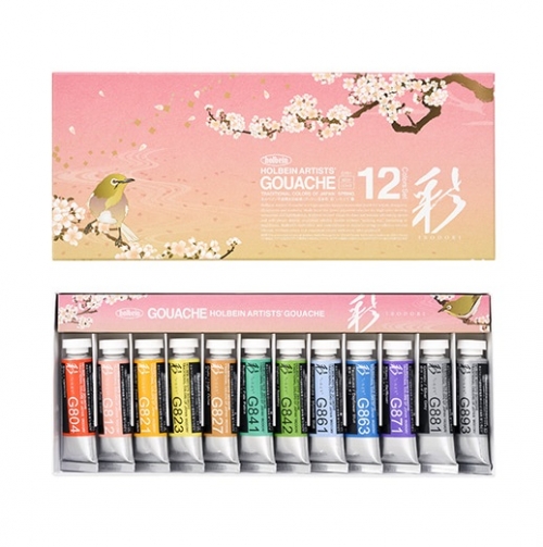 홀베인 수채 과슈  15ml 12색 (봄) 이로도리