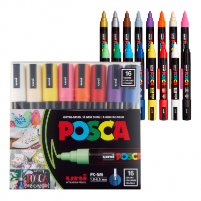 포스카 PC-5M(중간글씨용) 수성 마카 16색 포스카 PC-5M(중간글씨용) 수성 마카 16색